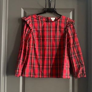J Crew Tartan Plaid Blouse